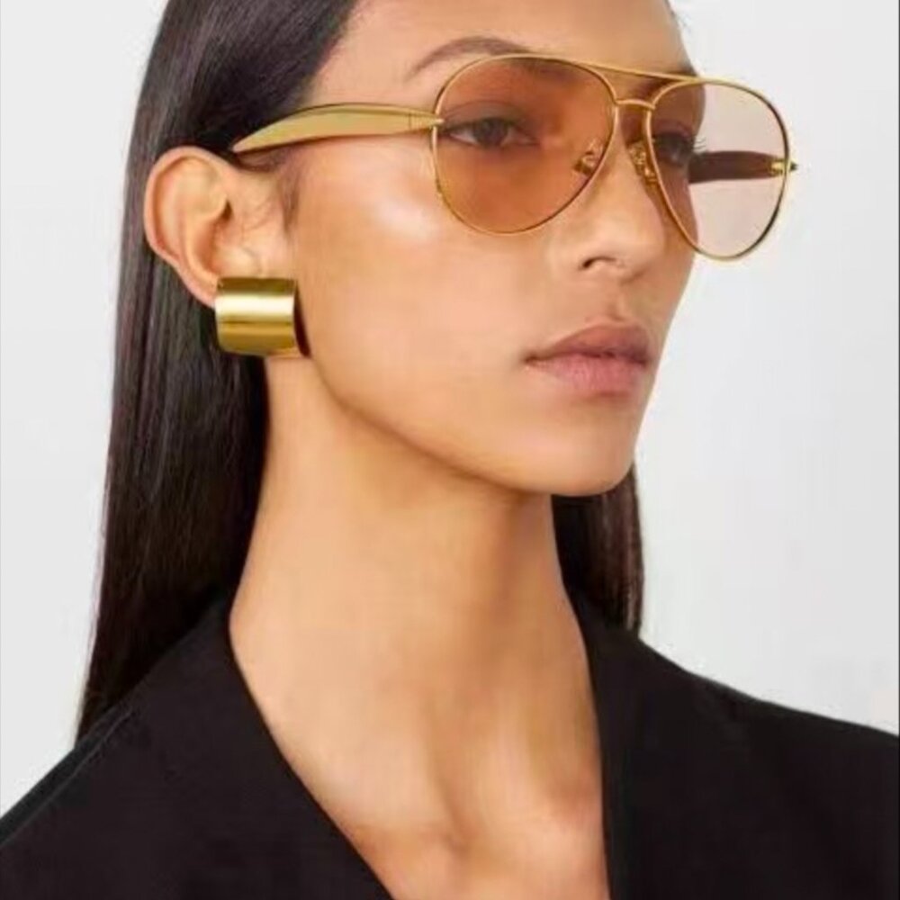 BOTTEGA VENETA Sunglasses BV1305Ss Gold Frame Lens